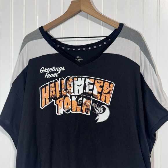 Disney Nightmare Before Christmas Halloween Town 3X Plus Top Holiday Lounge - Picture 2 of 8